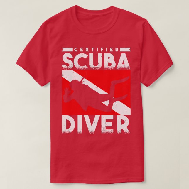 Scuba Diver-Auktoriserad T Shirt (Design framsida)