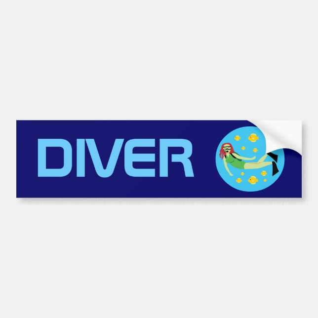 Scuba Diver Bildekal (Framsidan)