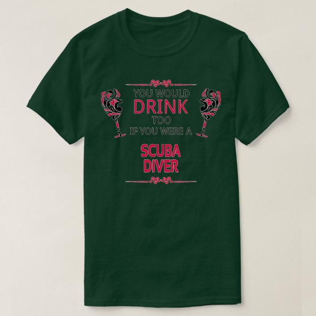 Scuba Diver Birthday Christmas GiftPresent 2 T Shirt (Design framsida)