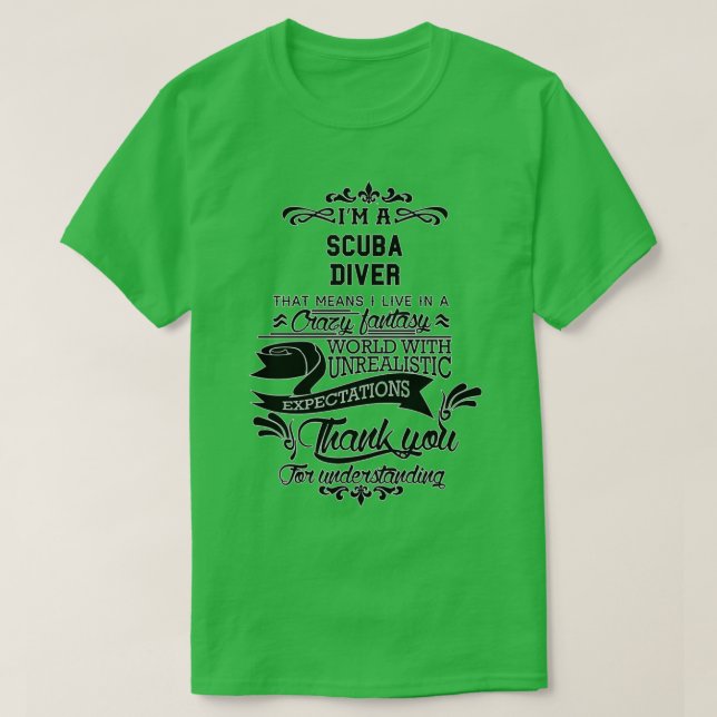 Scuba Diver Birthday Christmas GiftPresent T Shirt (Design framsida)