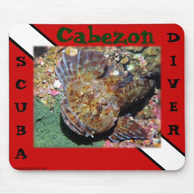 Scuba Diver Cabezon Mousepad Musmatta (Framsidan)