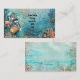 Scuba Diver Diving underwater  Visitkort
