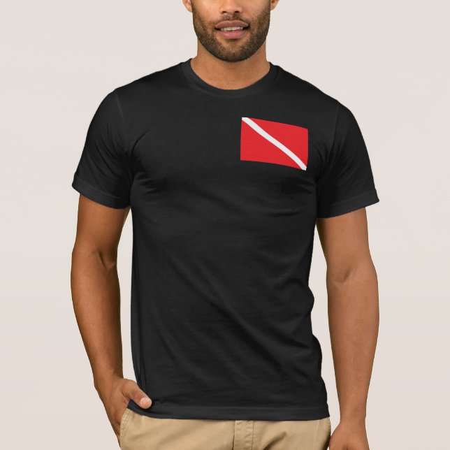 SCUBA Diver Down Flagga T-Shirt (Framsida)