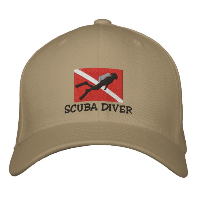 SCUBA Diver Embroized Cap Broderad Keps (Framsida)