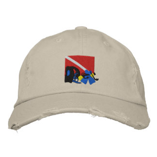 SCUBA Diver Embroized Cap Broderad Keps