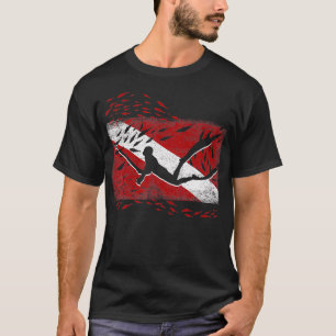 Scuba Diver Flagga Snorkeling Diving Freediving Sp T Shirt