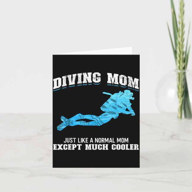 Scuba Diver Girl Diving Mom Just Like A Normal Dad Kort (Framsida)