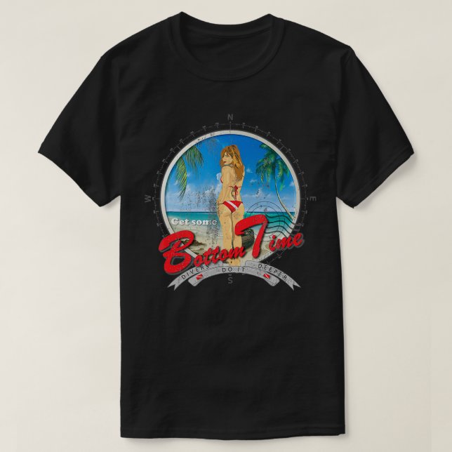 SCUBA Diver Hämta lite Grund tid T Shirt (Design framsida)