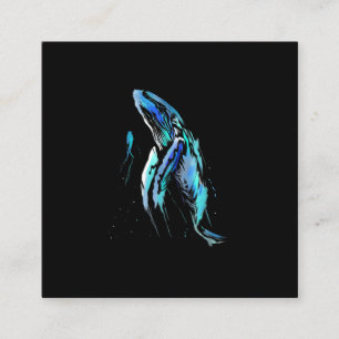 Scuba Diver Humpback Whale Swimming Diving Gift Fyrkantigt Visitkort