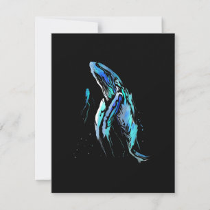 Scuba Diver Humpback Whale Swimming Diving Gift Inbjudningar