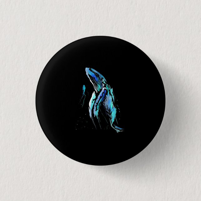 Scuba Diver Humpback Whale Swimming Diving Gift Knapp (Framsida)