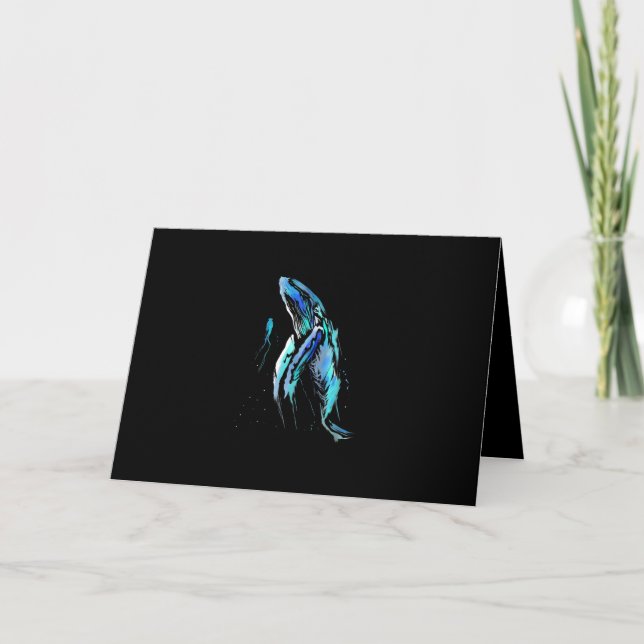 Scuba Diver Humpback Whale Swimming Diving Gift Kort (Framsida)