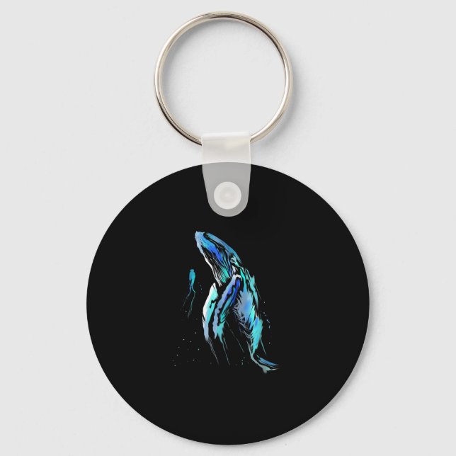 Scuba Diver Humpback Whale Swimming Diving Gift Nyckelring (Framsida)