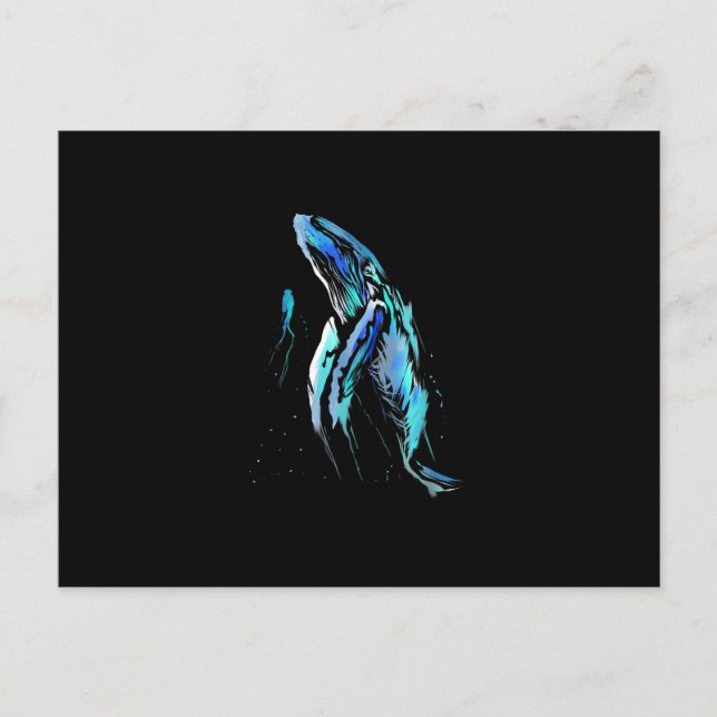 Scuba Diver Humpback Whale Swimming Diving Gift Vykort (Framsida)