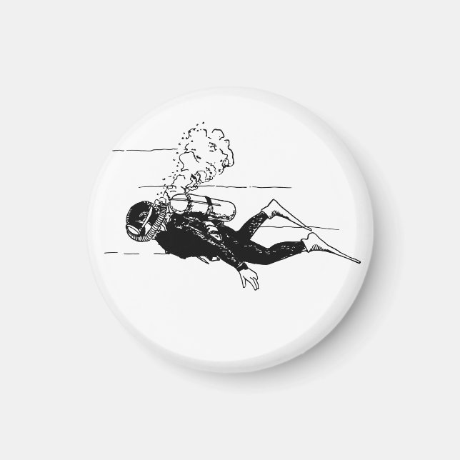 Scuba Diver Magnet (Framsidan)