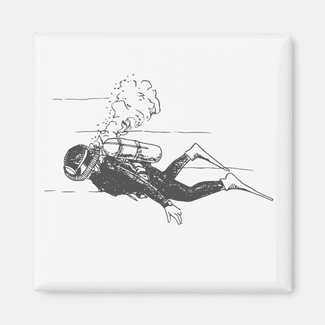 Scuba Diver Magnet (Framsidan)