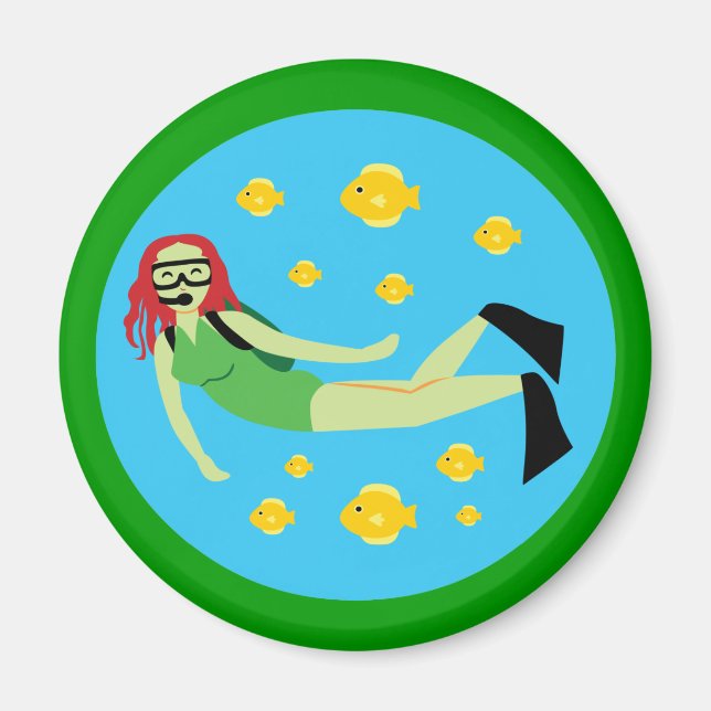 Scuba Diver Magnet (Framsidan)