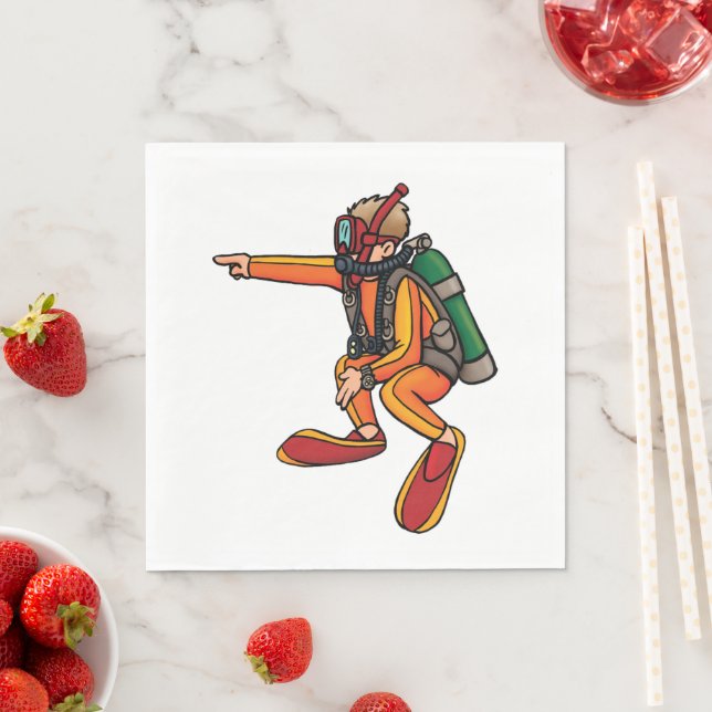 Scuba Diver Pappersservett (Insitu)