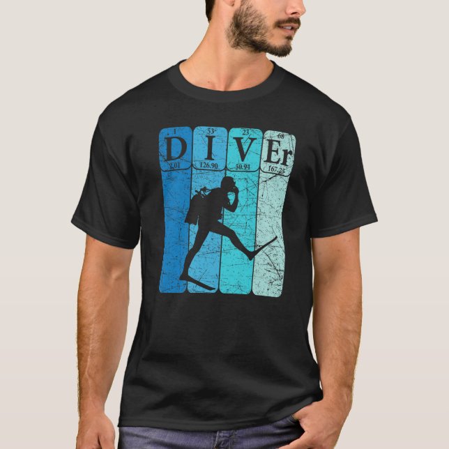 Scuba Diver Periodic Table Elements Scuba Diving R T Shirt (Framsida)