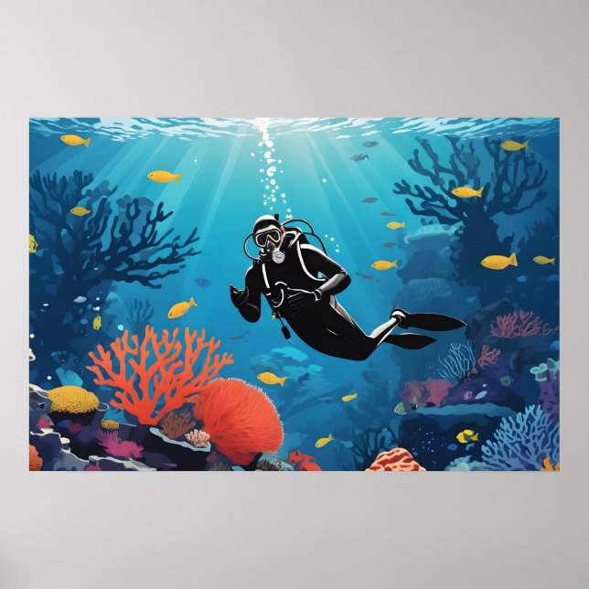 Scuba Diver Poster (Framsidan)