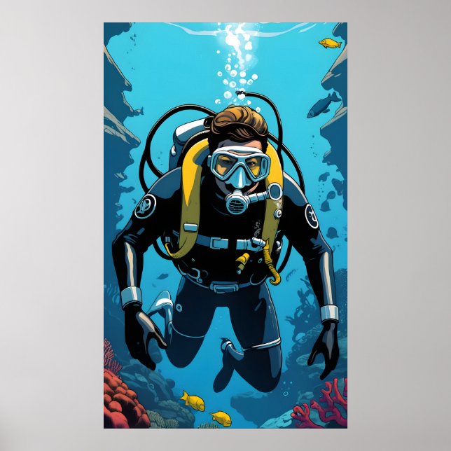 Scuba Diver Poster (Framsidan)