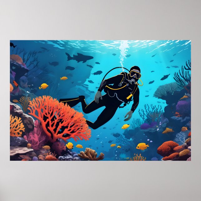 Scuba Diver Poster (Framsidan)