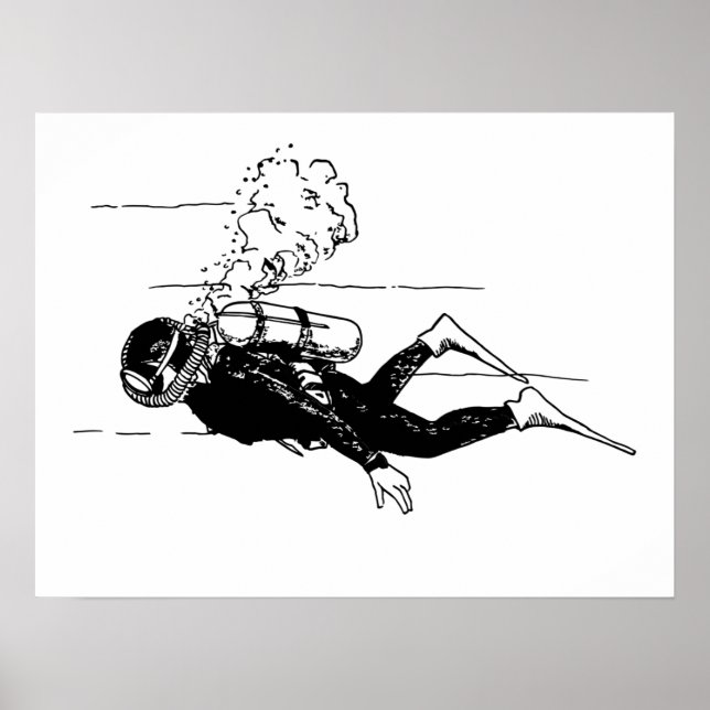 Scuba Diver Poster (Framsidan)