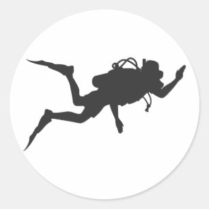 Scuba Diver Runt Klistermärke
