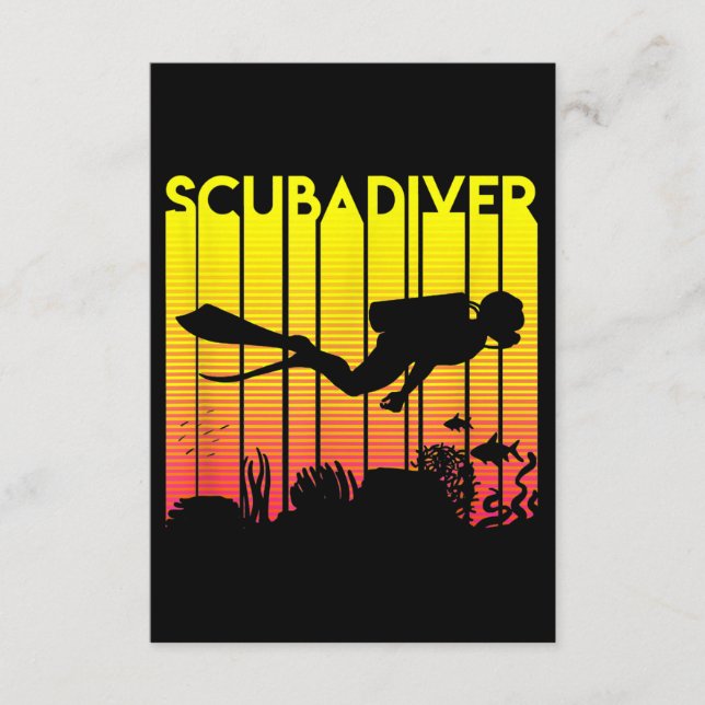 Scuba Diver Silhouette Diving Swimming Sea Diver Tilläggskort (Framsida)