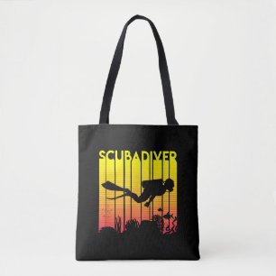 Scuba Diver Silhouette Diving Swimming Sea Diver Tygkasse
