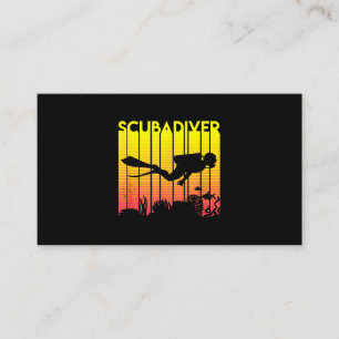 Scuba Diver Silhouette Diving Swimming Sea Diver Visitkort