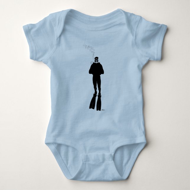 Scuba Diver Silhouette (Man) Tee Shirt (Framsida)