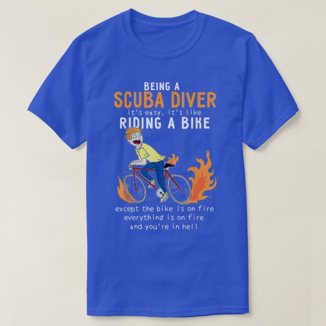 Scuba Diver som Riding Bike Cyclist Funny T Shirt (Design framsida)
