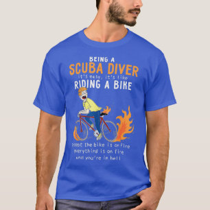 Scuba Diver som Riding Bike Cyclist Funny T Shirt