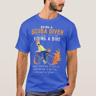 Scuba Diver som Riding Bike Cyclist Funny T Shirt