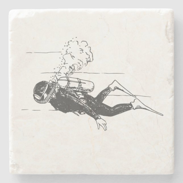 Scuba Diver Stenunderlägg (Framsidan)