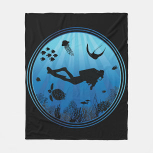 Scuba Diver Undervatten Fleecefilt