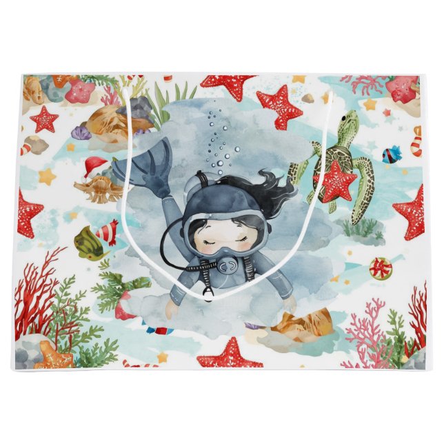 Scuba Diver Underwater Christmas Holiday  (Framsidan)