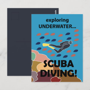 Scuba Diver Vykort
