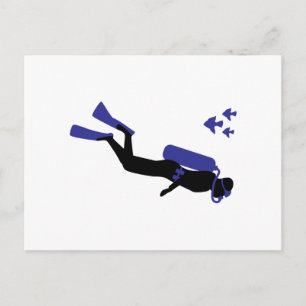 Scuba Diver Vykort