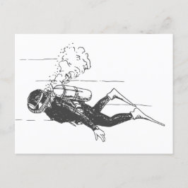 Scuba Diver Vykort