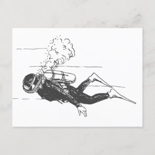 Scuba Diver Vykort