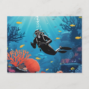 Scuba Diver Vykort