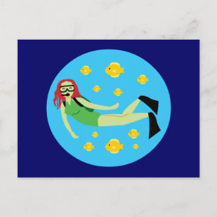 Scuba Diver Vykort