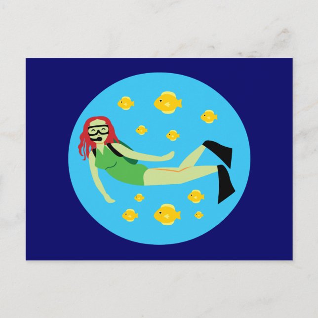 Scuba Diver Vykort (Framsida)