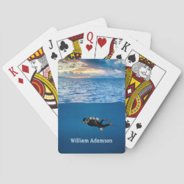 Scuba Diving at Sunset personalize Casinokort