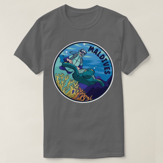 Scuba Diving In Maldives T Shirt (Design framsida)