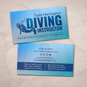 Scuba Diving Instruktör - Dykcoach Visitkort