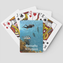Scuba Diving underwater scene Diver personalize Casinokort