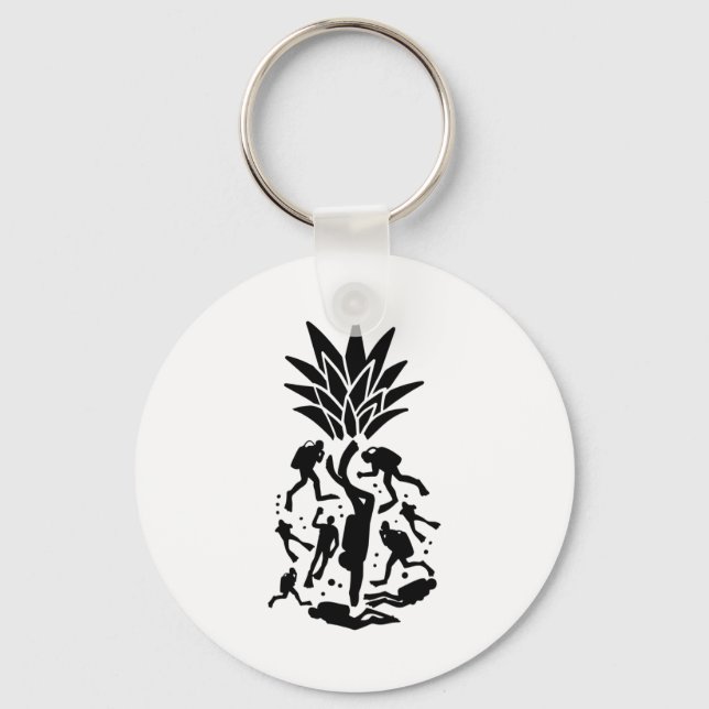 Scuba Dykare Ananas Nyckelring (Framsida)